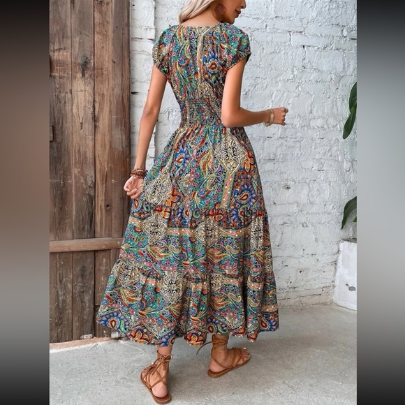 Boho Maxi Dress sizes Small through 3X available - Picture 2 of 2
